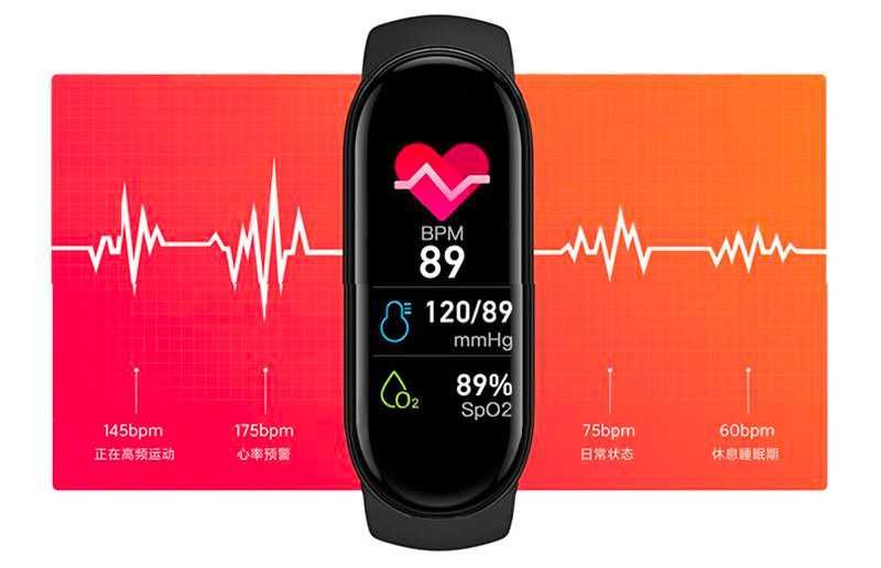 Фитнес-Часы Трекер M6 Браслет Часы Smart Band Пульс Давление Спорт
