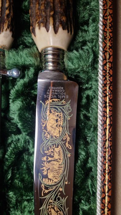 Набор для разделки мяса Emil woos Solingen,  оленьи рога, почти новый