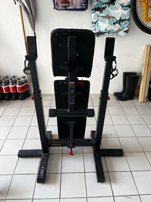 Banco musculacao com pesos e sitema de roldana para pulley