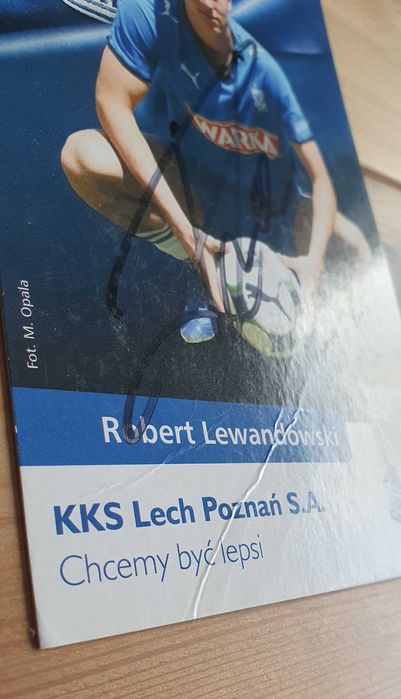 Robert Lewandowski karta z autografem Lech Poznań 2008