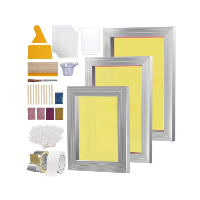 DUŻY ZESTAW !! do sitodruku - 3 ramy aluminiowe + akcesoria