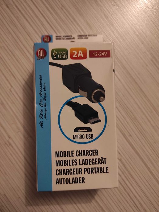 Ładowarka samochodowa All-Ride 12/24V, złącze micro USB