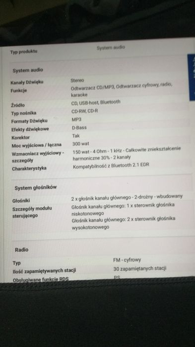 Boombox radio CD usb pilot wieża wzmacniacz Panasonic amplituner
