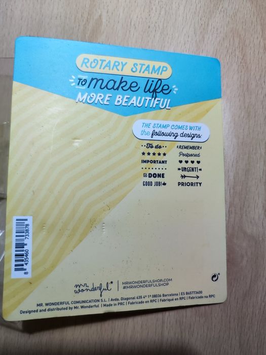 Carimbo rotativo com almofada de tinta verde da Mr. Wonderful