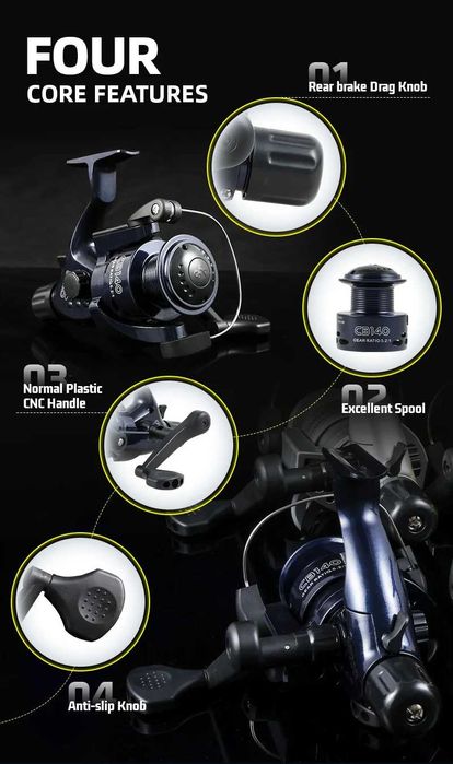 Nowy Kołowrotek FishMX CB140-640 współczynnik prędkości hamulca 5.2:1