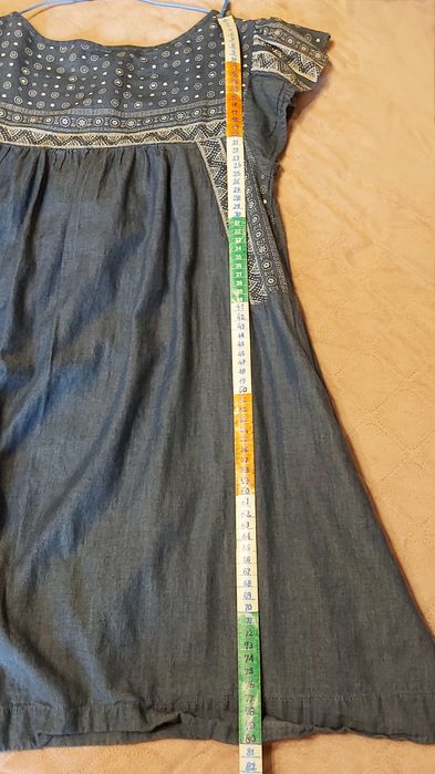 Vestido/túnica em ganga com bordado