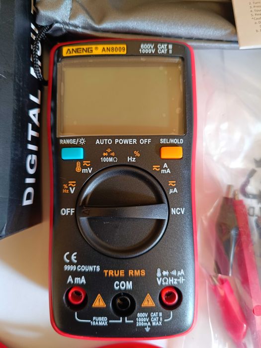 Мультиметр цифровой ANENG AN8009 Pro Red Full Kit,  полный комплект