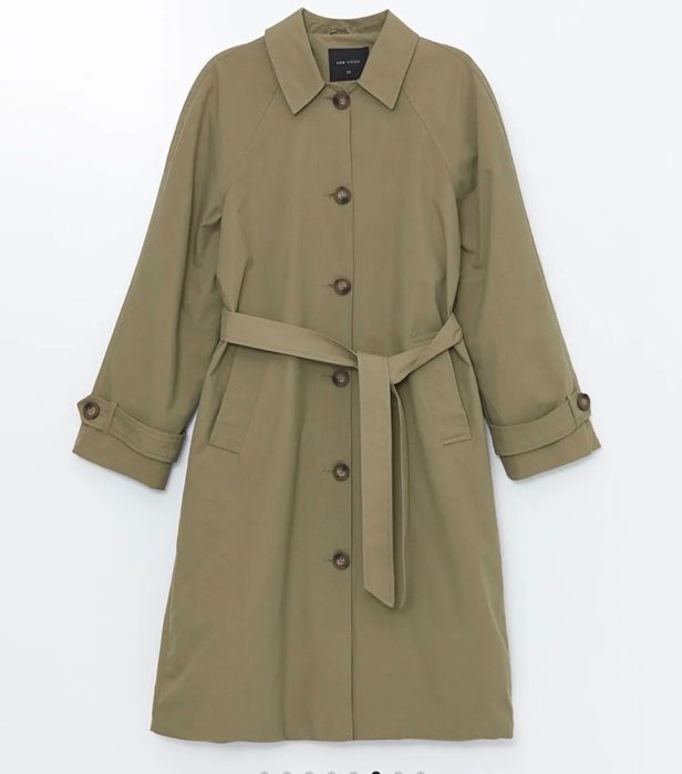 Жіночий тренч LCW Vision з коміром-стійкою олива (38 р.)