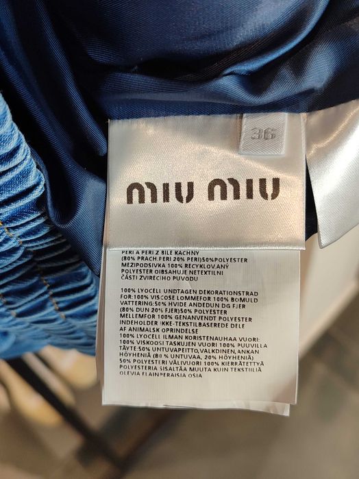 Пуховик джинсовий Miu Miu Denim Down Jacket Navy