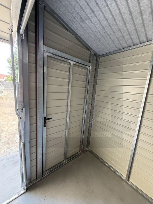 garaż blaszany 6x5, 6x6 dwuspadowy brama segmentowa grafit