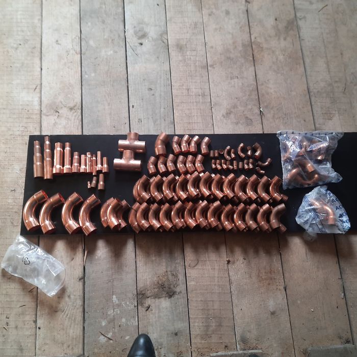 Сантехнічні Мідні коліна, перехідники,  трійники