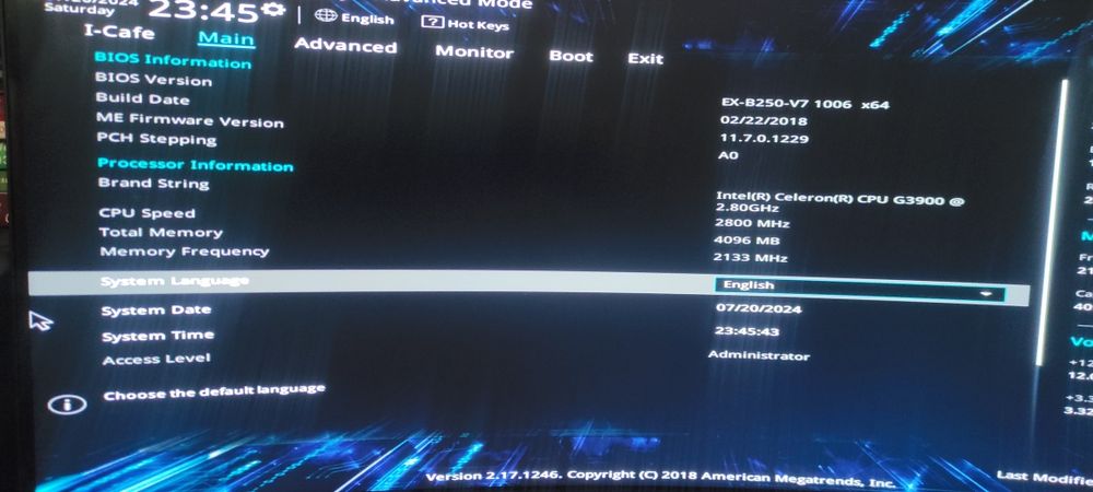 Комплект Asus EX B250 V7 Sapphire RX470 8gb Celeron 3900 4gb DDR4 SSD