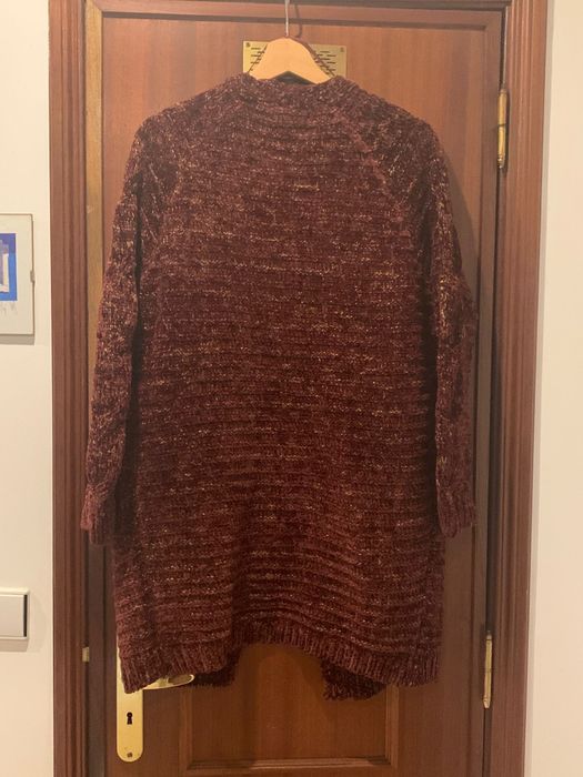 Casaco de malha bordeaux