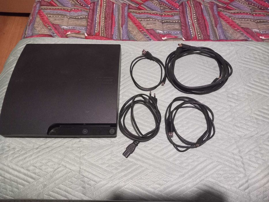 PS3 Slim com GTA V e Acessórios (Ler Descrição)