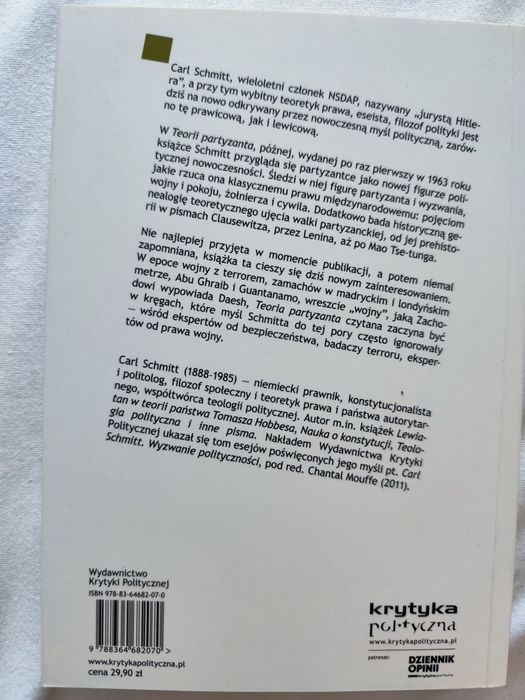 Teoria partyzanta, C. Schmitt