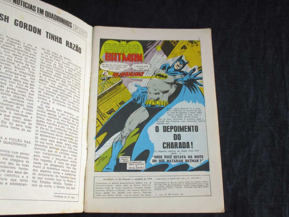Livros BD Batman EBAL Formatinho 1978