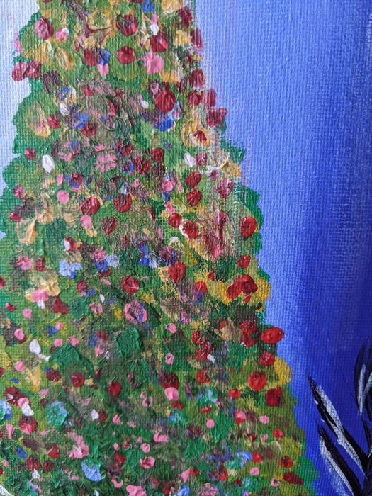 Świąteczny obraz akryl na płótnie: choinka Boże Narodzenie 30x40