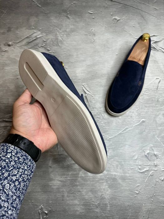 Замшевые лоферы туфли