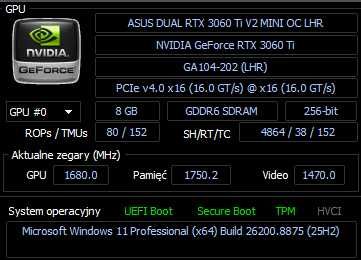 Asus GeForce RTX 3060 Ti Dual Mini V2 LHR 8GB