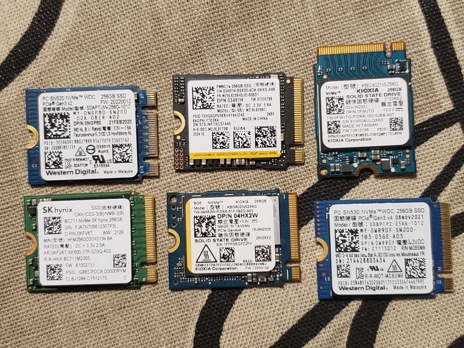 Накопичувач SSD M2 2230 NVMe 128-256-512GB, тaкoж 2242, 2280 SATA/NVMe