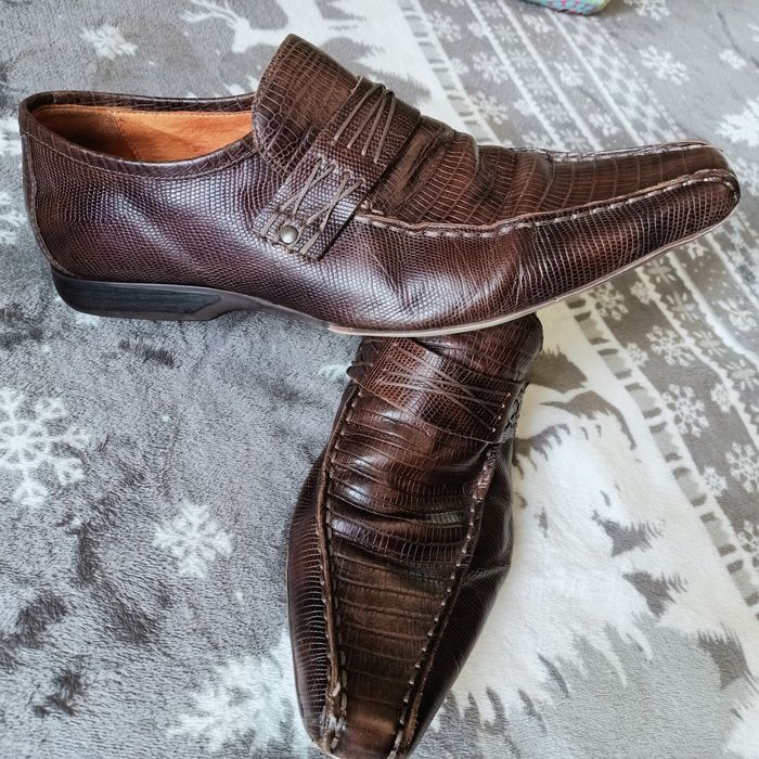 Lavazione Artigiana, męskie buty , imitacja wężowej skóry. 42-43