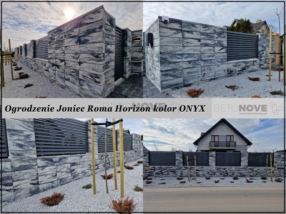 Bloczki ogrodzeniowe Joniec Sieradz horizon onyx