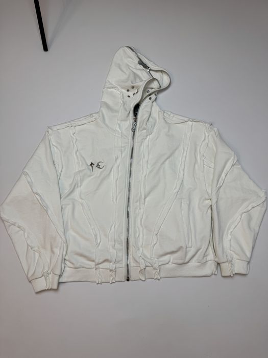 Thug Club Gladiator full zip up hoodie white зіп худи cropped fit