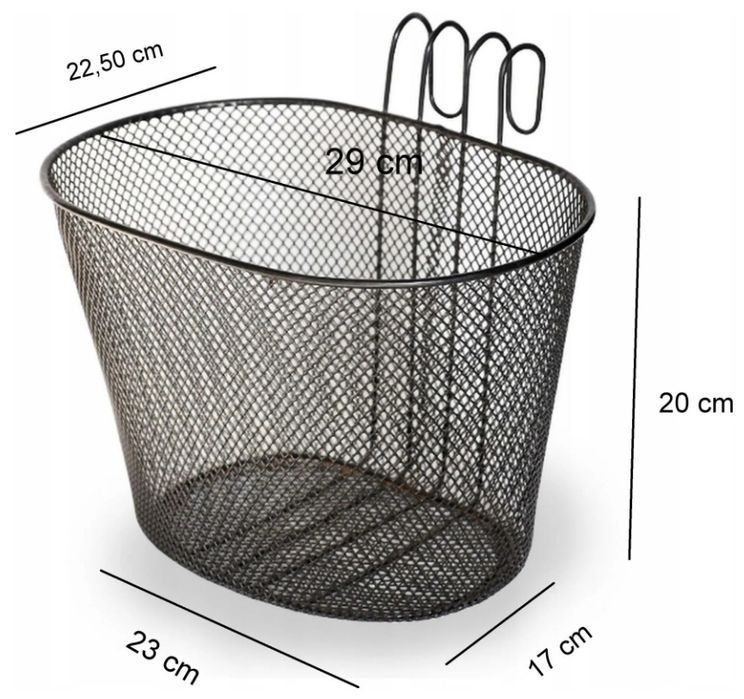 Duży koszyk rowerowy kosz metalowy nakładany max obciążenie 20 kg