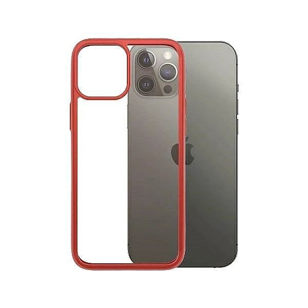 Etui PanzerGlass ClearCase na iPhone 12 Pro Max - przezroczysto-czerwo