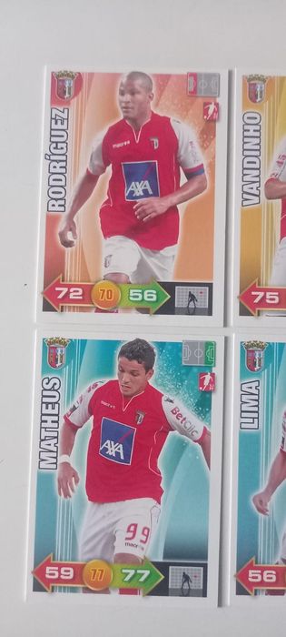 6 cartas Adrenalyn 2010-11 Braga