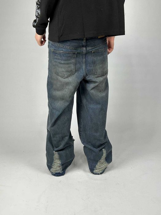 Джинси сині baggy faded jeans archive distressed джинсы синие камо