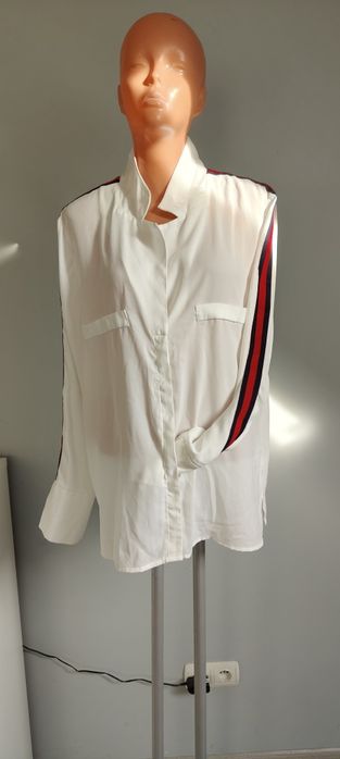 44 XXL xl 42 gina tricot biała koszula damska lampasy na rękawach