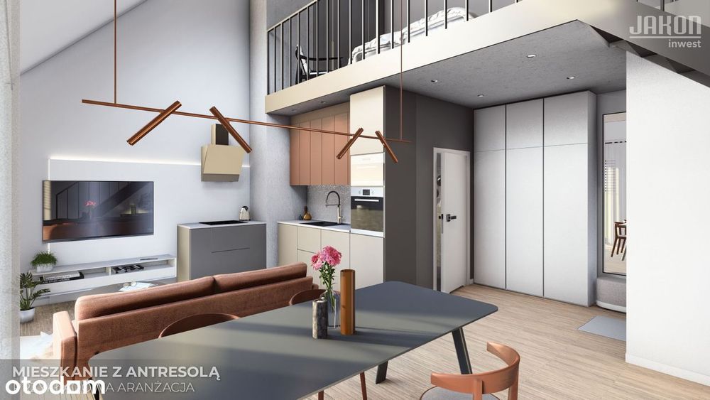 53 m² | mieszkanie dwupoziomowe z balkonem | Brzeg