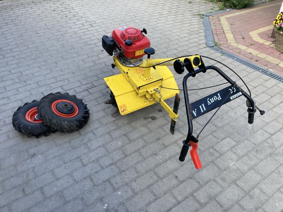 Glebogryzarka VARI Pony II A + Honda 5.5 KM + koła rolnicze – komplet, sprawna