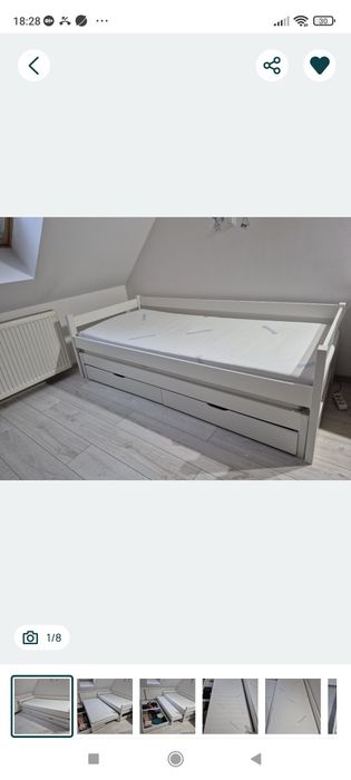 Łóżko młodzieżowe podwójne z szufladami