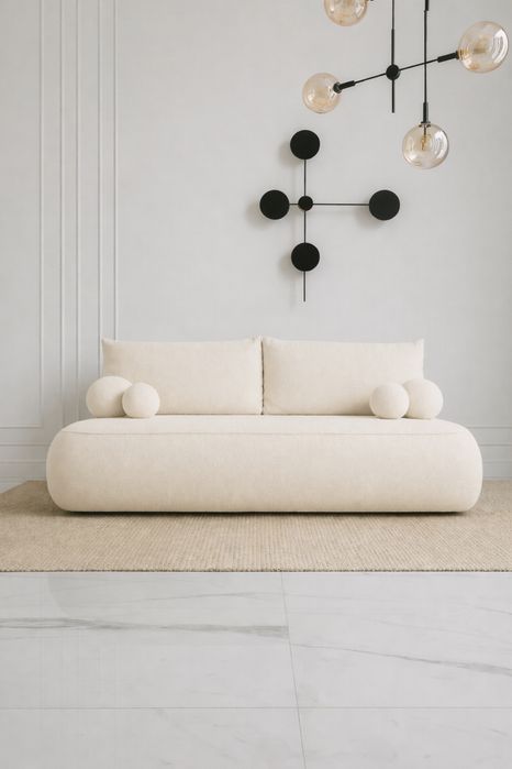 Kanapa z funkcją spania Luna Boucle pojemnik sofa do salonu Od ręki