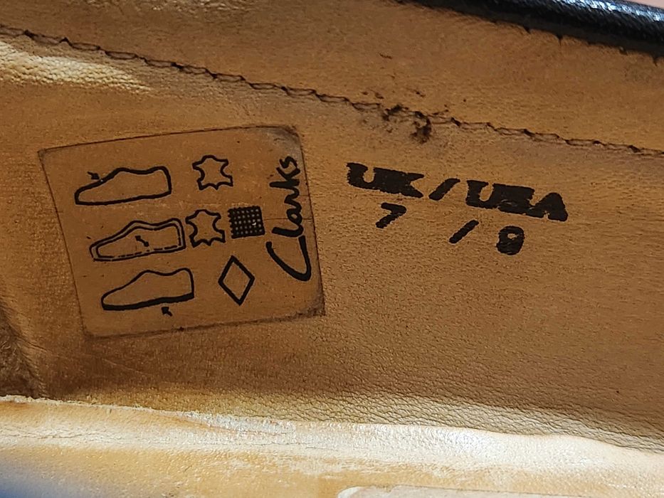 Clarks Brazil чорні шкіряні мокасини лофери 40 41 26 см вінтаж класика