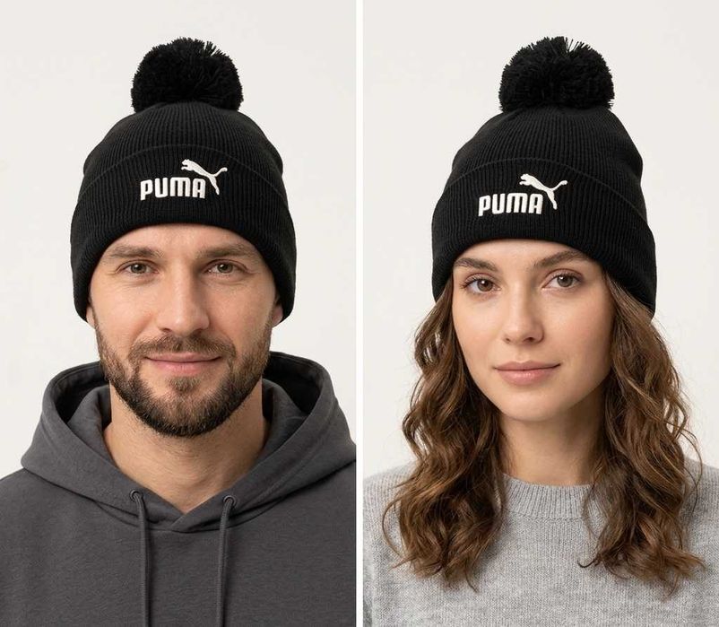 Puma Ribbed Pom Pom Beanie