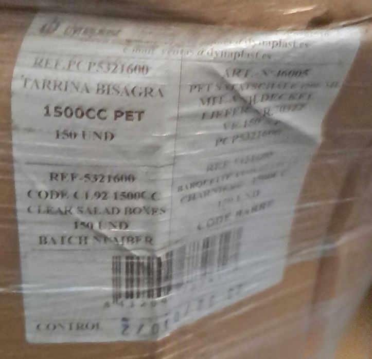Embalagem Plástico Tampa BISAGRA 1500CC PET (Cx/150und)