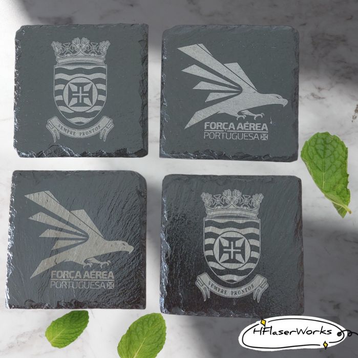 Base de copos em ardosia personalizados