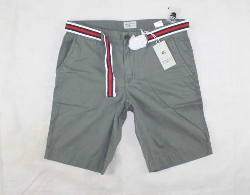 Męskie spodenki z paskiem Tom Tailor - Polo Team szare szorty nowe W40