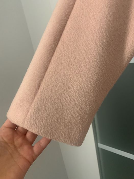 Vero Moda płaszcz pudrowy róż 62% wełna