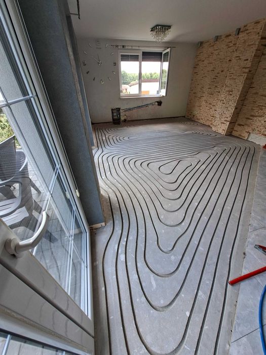 Frezowanie pod ogrzewanie podłogowe.