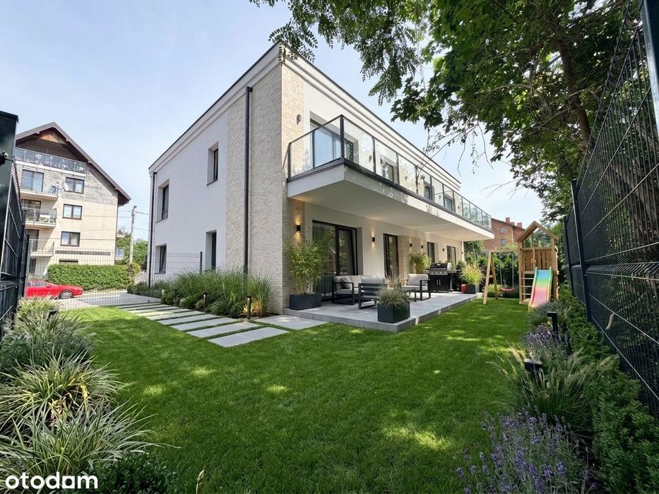 Stan deweloperski + gładź, ogród 83m², bez czynszu, przy parku Duchack