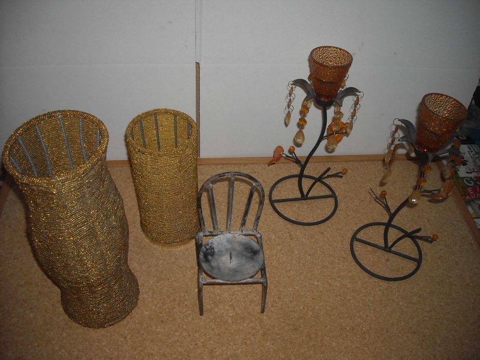 Diversos castiçais - suporte de velas antigos metal ceramica vidro
