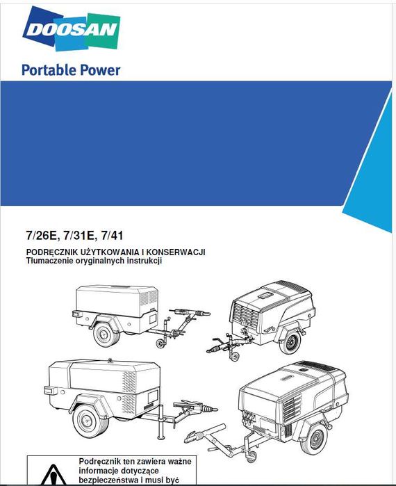 Kompresor Śrubowy spalinowy  3100L/min Zarejestrowany