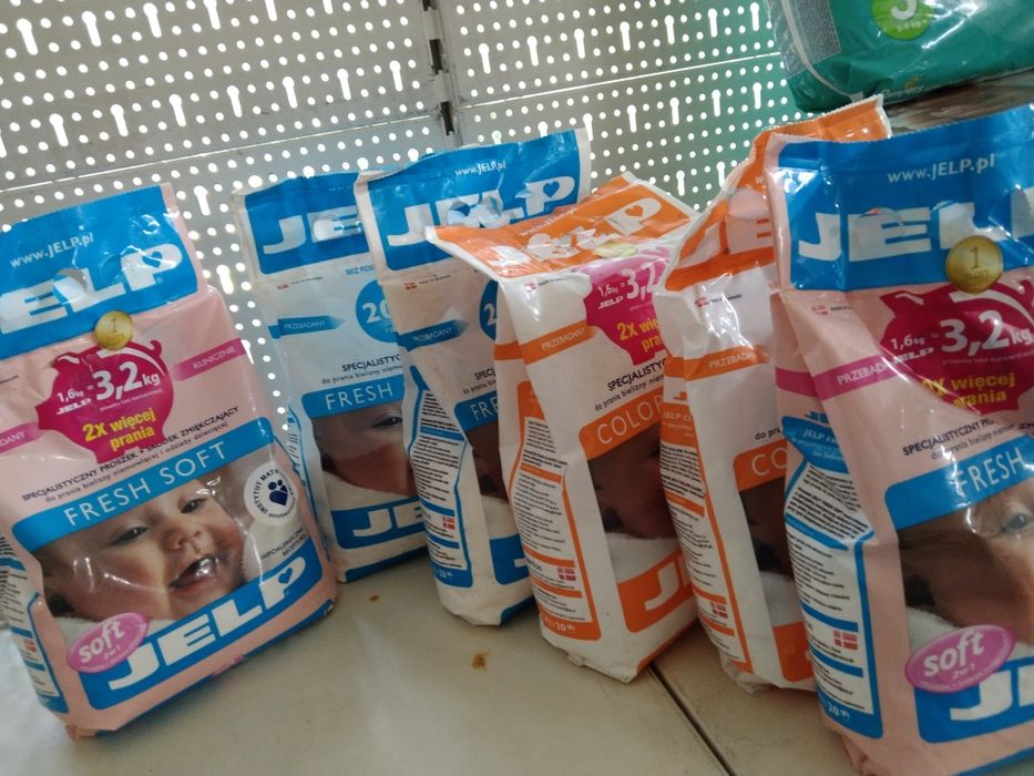 Proszek Jelp do prania pieluchy odzieży niemowląt pielucha tetrowa