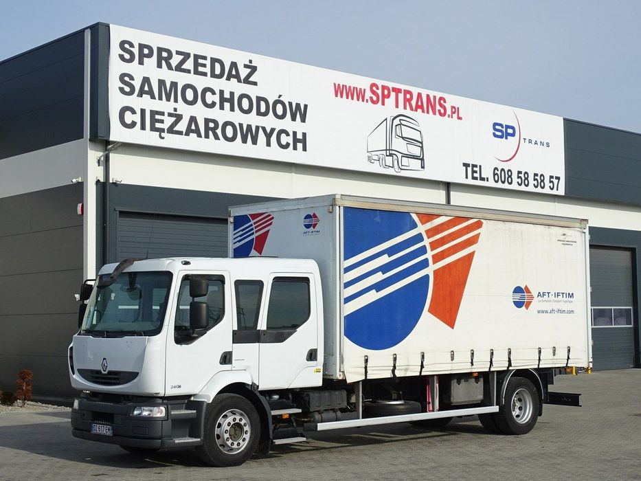 Renault MIDLUM 240 DXI 6 Osobowa Kabina Sprowadzony Firanka  Przebieg Udokumentowany Euro 4 Klimatyzacja Poduszki Brygadówka Manual