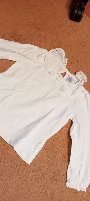 Biała bluzka dla dziewczynki 116