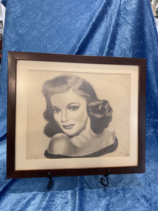 Pintura a carvão assinada ,com 37x32cm ..anúncios abaixo